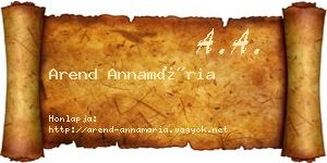 Arend Annamária névjegykártya